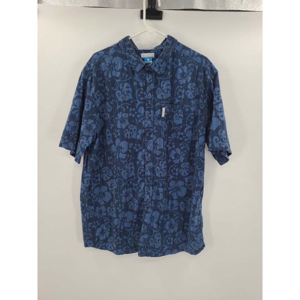 Columbia Mens XL Floral Short‎ Sleeve Button Up  Shirt